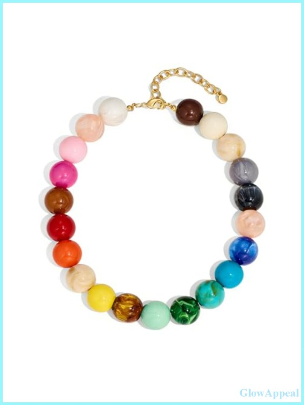 WOWORAMA Resin Beaded Statement Choker Necklace Women Adjustable